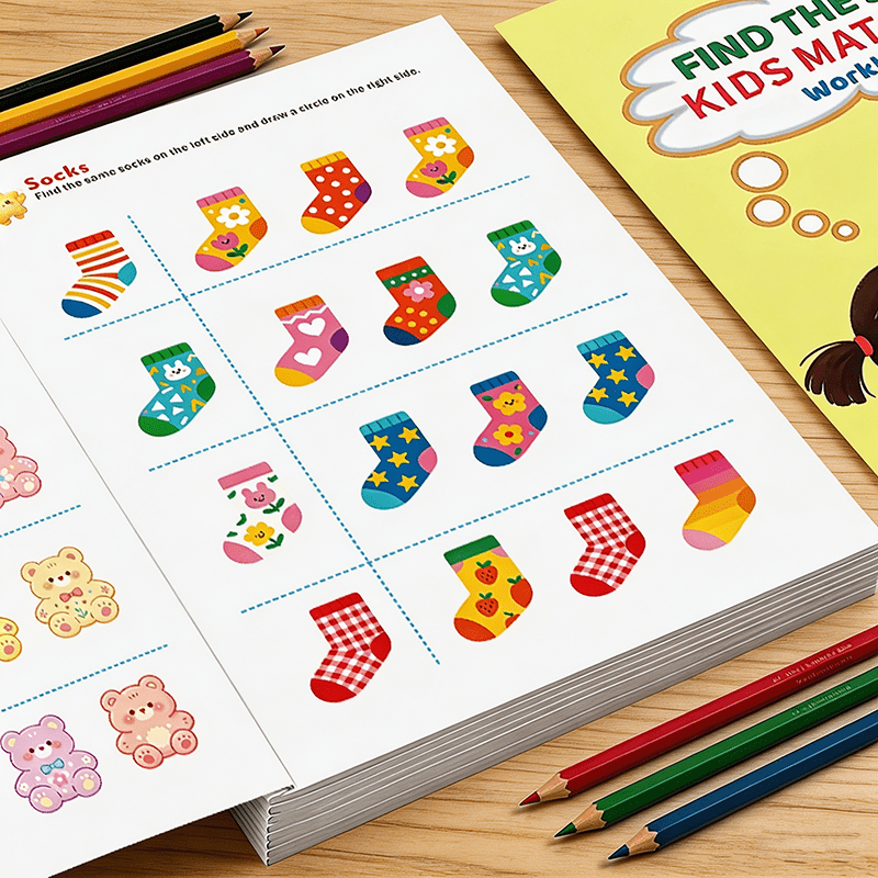 Kids Educational Workbooks - 아이들을 위한 동일한 그림 맞추기 활동