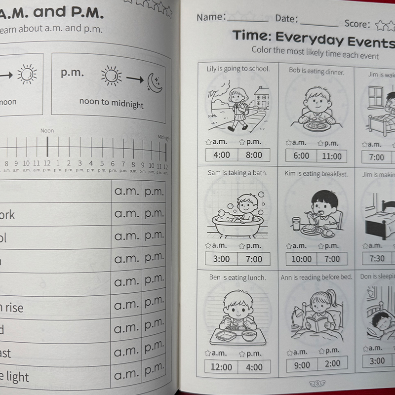 시간 측정 워크북 어린이 시계 인식 연습장 어린이 조기 - Kids Educational Workbooks 리뷰 및 가격