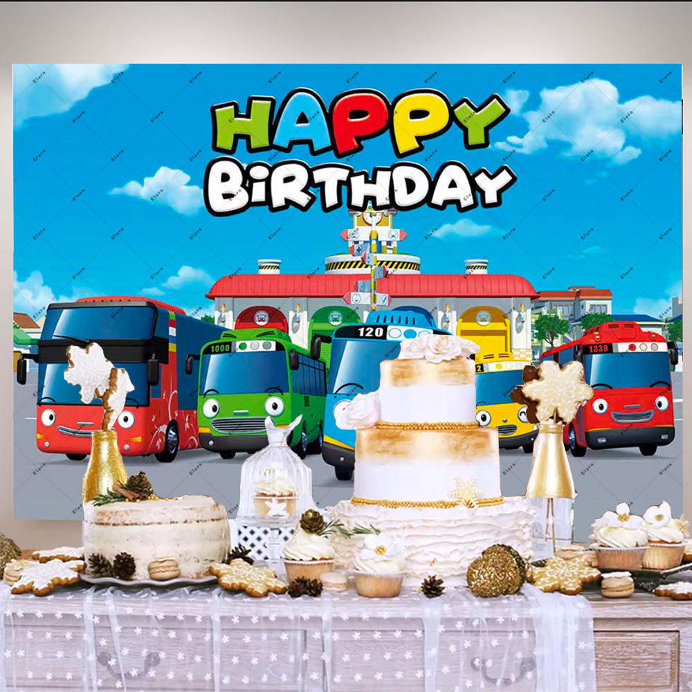 만화 애니메이션 작은 버스 키즈 1 생일 축하 파티 용 - Background For Kids Education 리뷰 및 가격