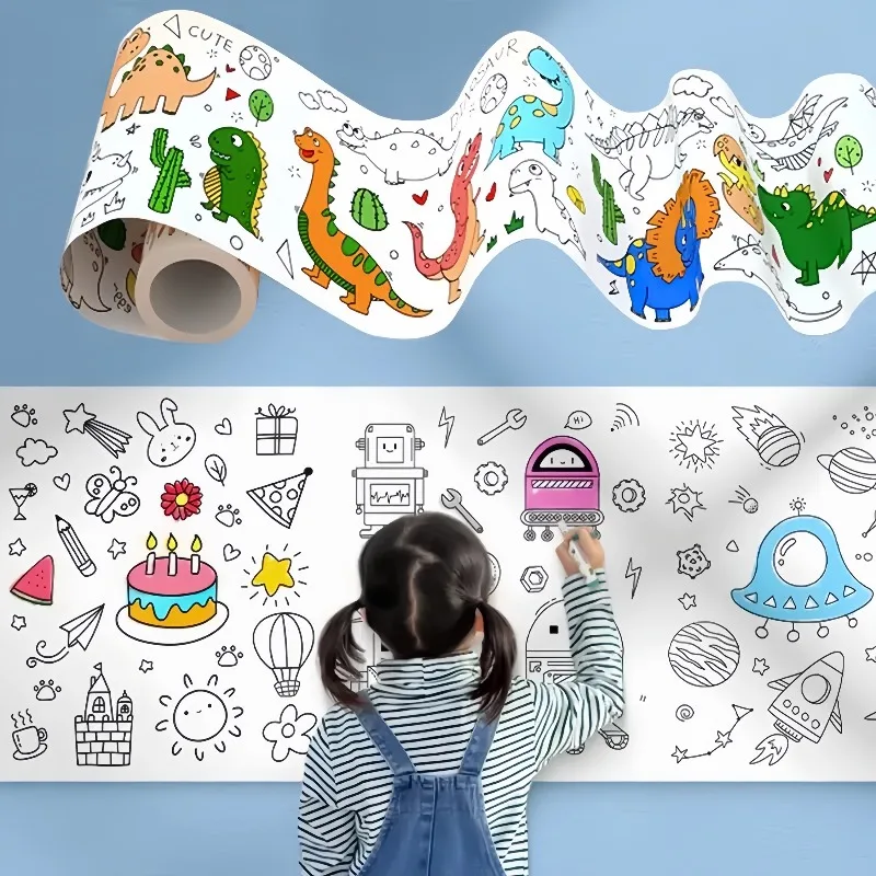 어린이 색칠 종이 롤 스티커 DIY 벽 바닥 그림 색상 - Kids Educational Workbooks 리뷰 및 가격