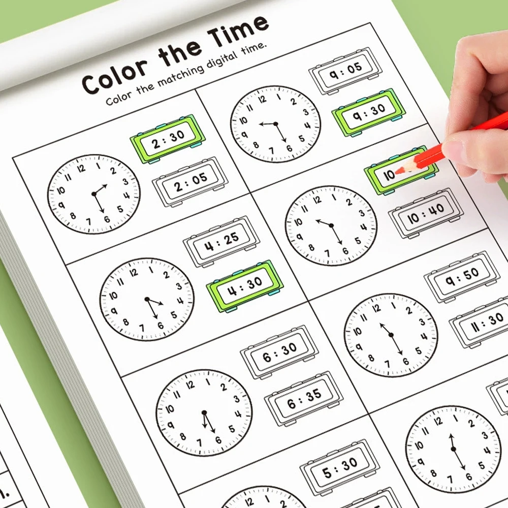 32페이지짜리 어린이용 시간 학습 워크북 (4-8세 유 - Kids Educational Workbooks 리뷰 및 가격