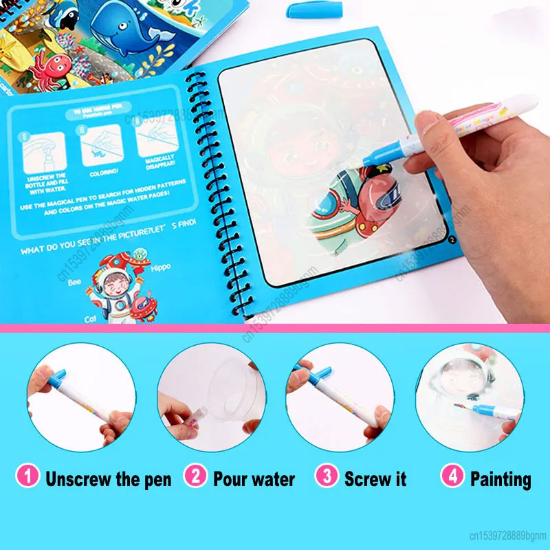 만화 매직 워터 페인팅 색칠하기 책 펜 세트 어린이 키 - Kids Education Books 리뷰 및 가격