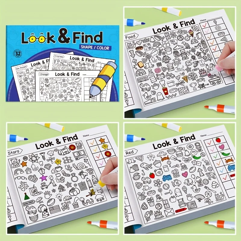 어린이 숨은 그림 찾기 색칠 공부 책, 찾기 활동 워크 - Kids Educational Workbooks 리뷰 및 가격