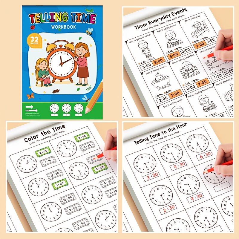어린이 시간 인지 연습 워크북, 유치원 및 홈스쿨용 조 - Kids Educational Workbooks 리뷰 및 가격