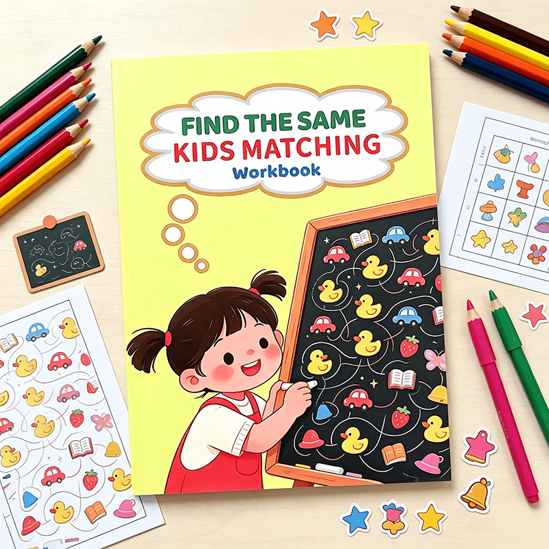 아이들을 위한 동일한 그림 맞추기 활동 책, 시각적 탐 - Kids Educational Workbooks 리뷰 및 가격