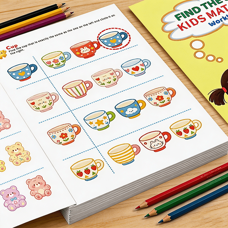 아이들을 위한 동일한 그림 맞추기 활동 책, 시각적 탐 - Kids Educational Workbooks 리뷰 및 가격