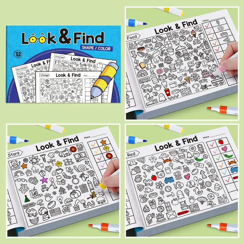 어린이 검색 활동 책 아이 숨겨진 물체 색칠하기 책 대 - Kids Education Books 리뷰 및 가격