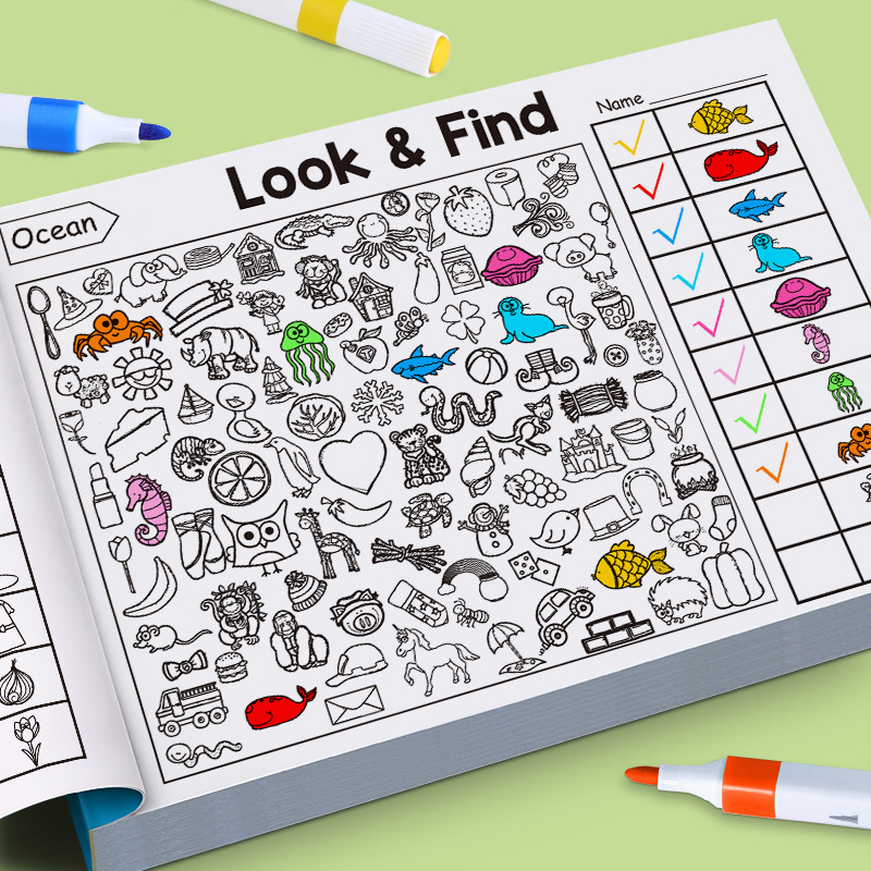 어린이 검색 활동 책 아이 숨겨진 물체 색칠하기 책 대 - Kids Education Books 리뷰 및 가격