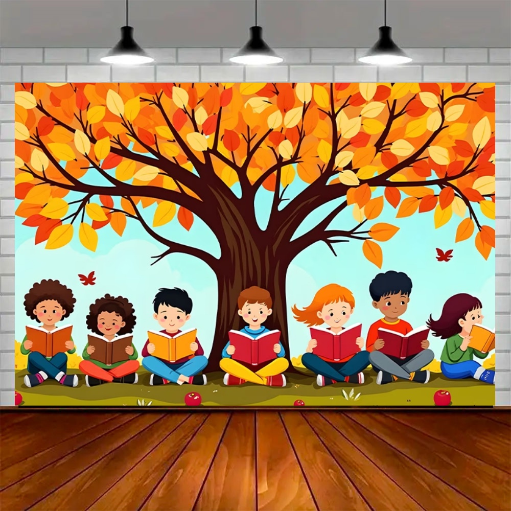 세계 가을 독서의 날 파티 장식 배경 단풍나무 사과 책 - Background For Kids Education 리뷰 및 가격