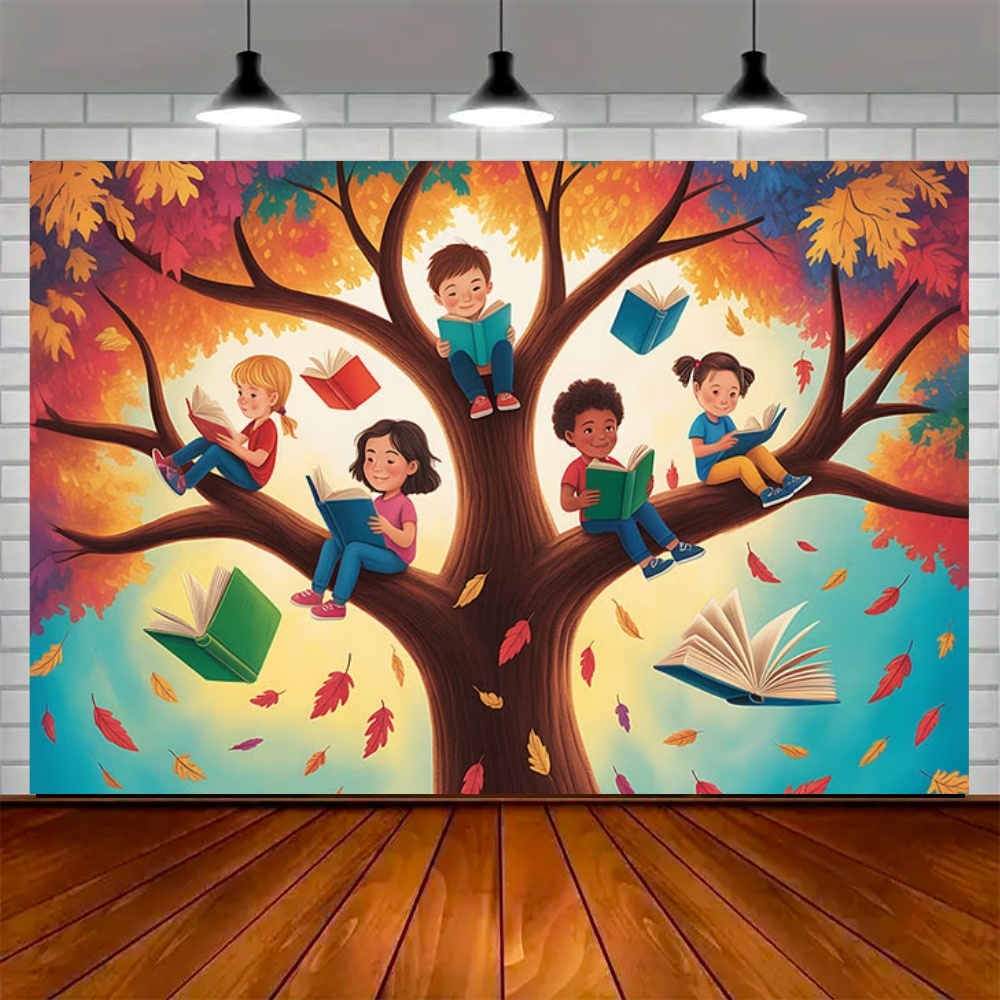 세계 가을 독서의 날 파티 장식 배경 단풍나무 사과 책 - Background For Kids Education 리뷰 및 가격