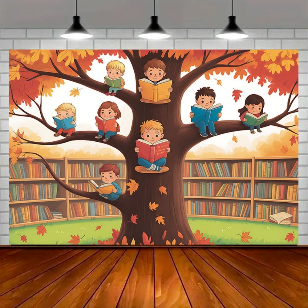 세계 가을 독서의 날 파티 장식 배경 단풍나무 사과 책 - Background For Kids Education 리뷰 및 가격